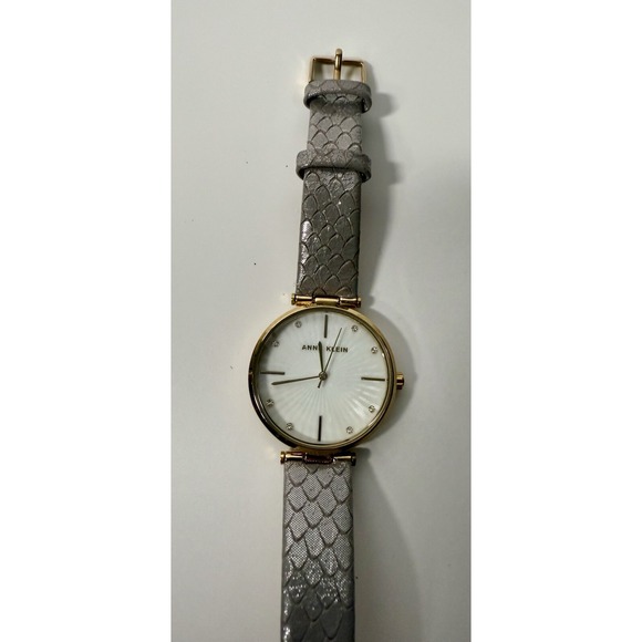 Anne Klein Wristwatch Women OS Grey Gold Good Snakeskin Leather AN/3754 - Picture 5 of 11